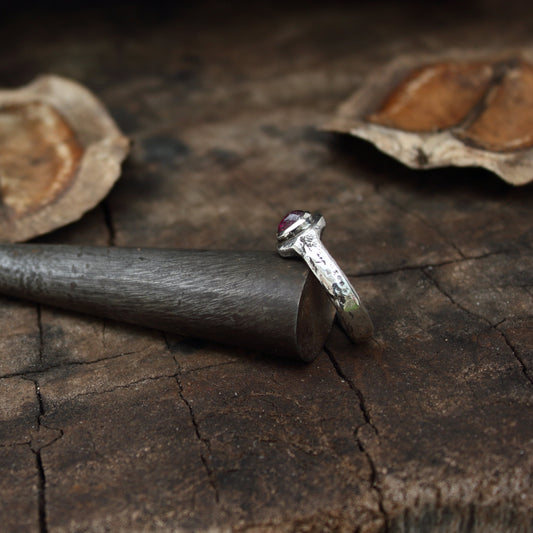 Anillo de Turmalina Rosa y  Plata de Ley | Hecho a Mano Talla 16 (7 1/2US) - ArenasJewelry