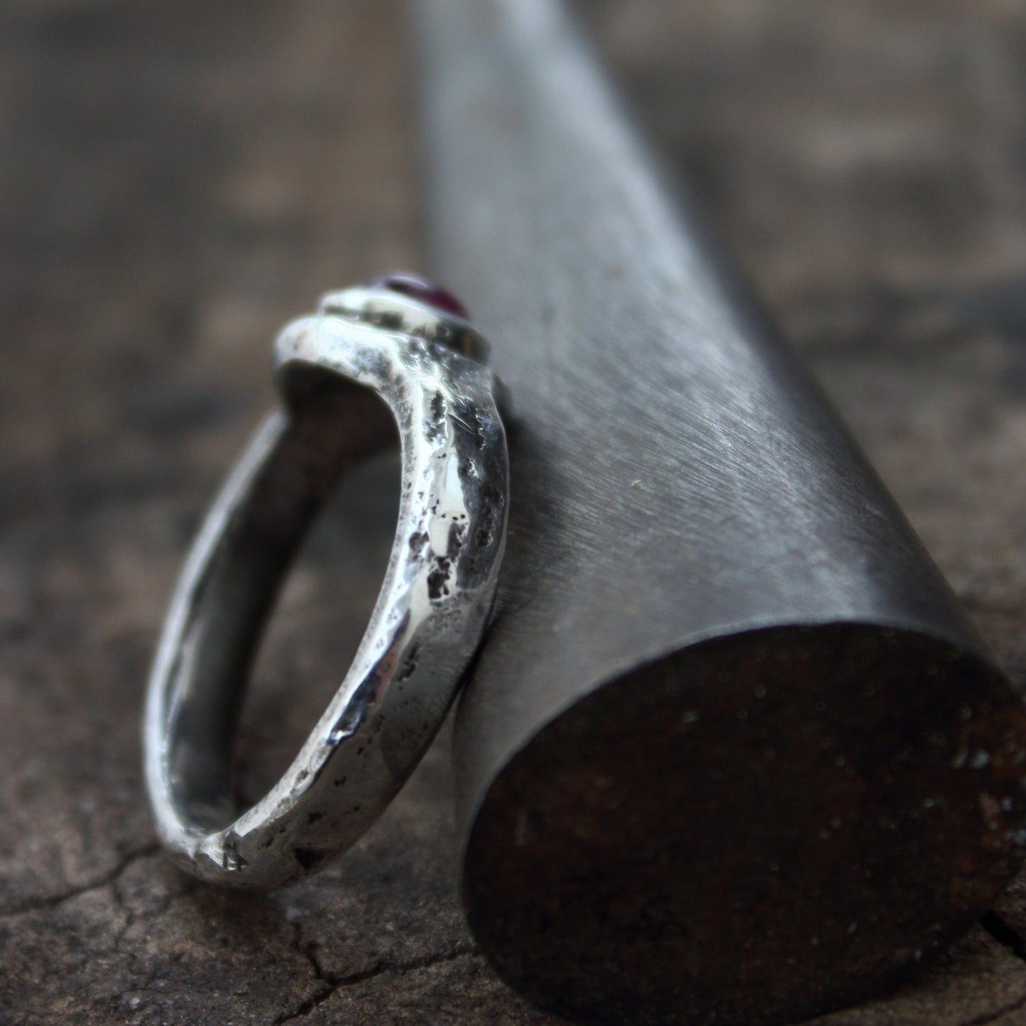 Anillo de Turmalina Rosa y Plata de Ley | Hecho a Mano Talla 16 (7 1/2US) - ArenasJewelry