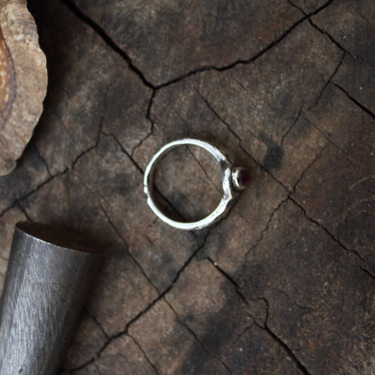 Anillo de Turmalina Rosa y Plata de Ley | Hecho a Mano Talla 16 (7 1/2US) - ArenasJewelry