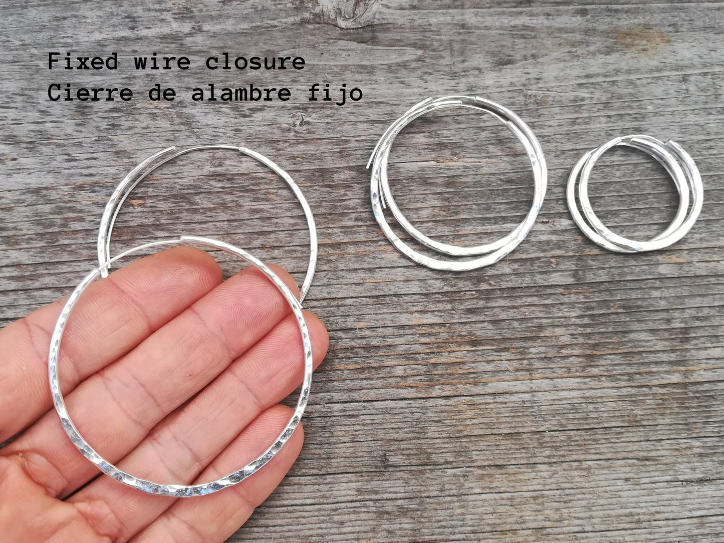 Aros de Plata martillados | Grande, Medianos y Pequeños - ArenasJewelry