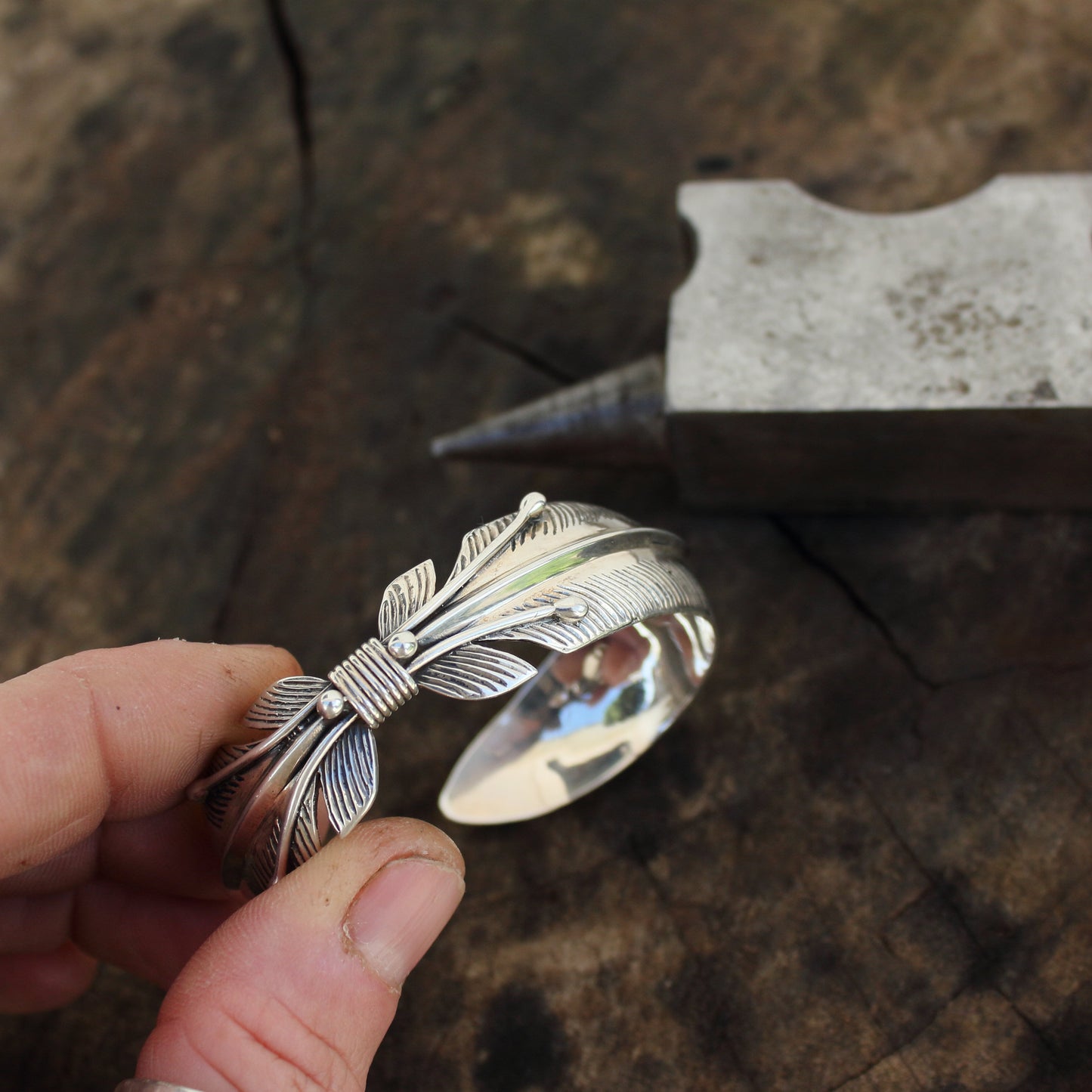Brazalete hoja de plata | Arenas Jewelry - ArenasJewelry