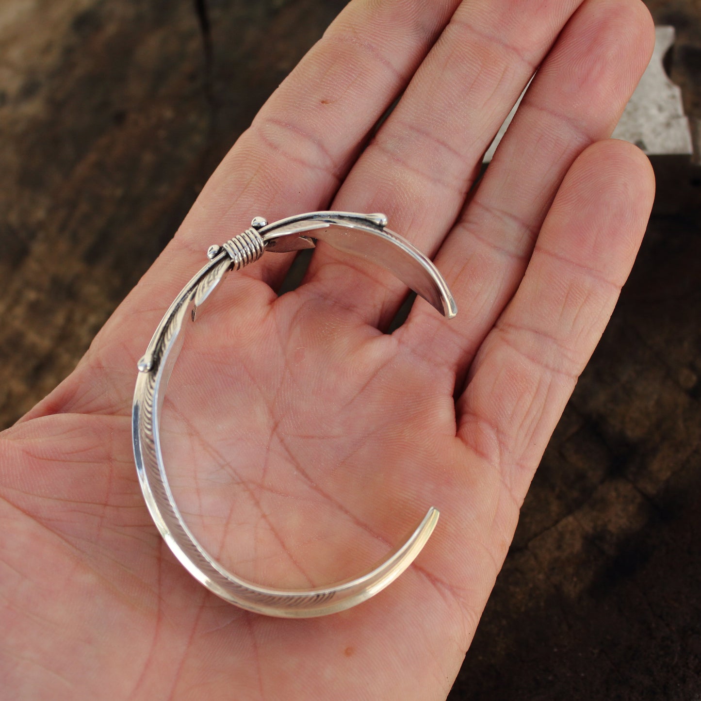Brazalete hoja de plata | Arenas Jewelry - ArenasJewelry