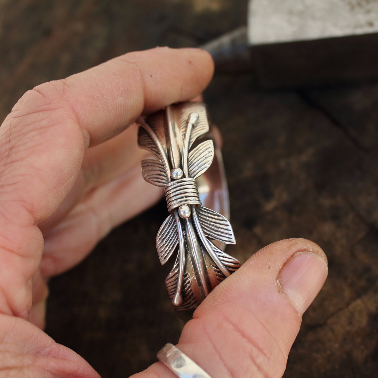 Brazalete hoja de plata | Arenas Jewelry - ArenasJewelry