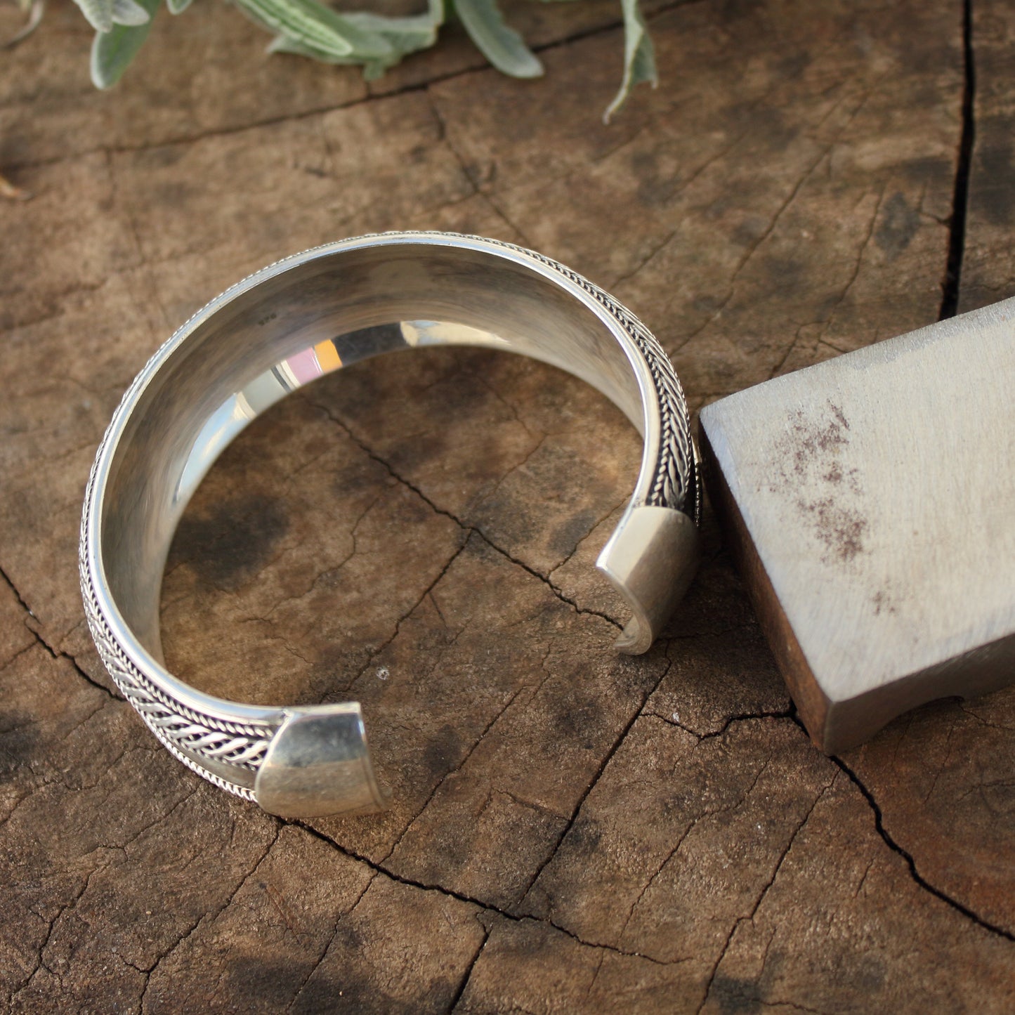 Brazalete de Plata modelo Media Caña - ArenasJewelry