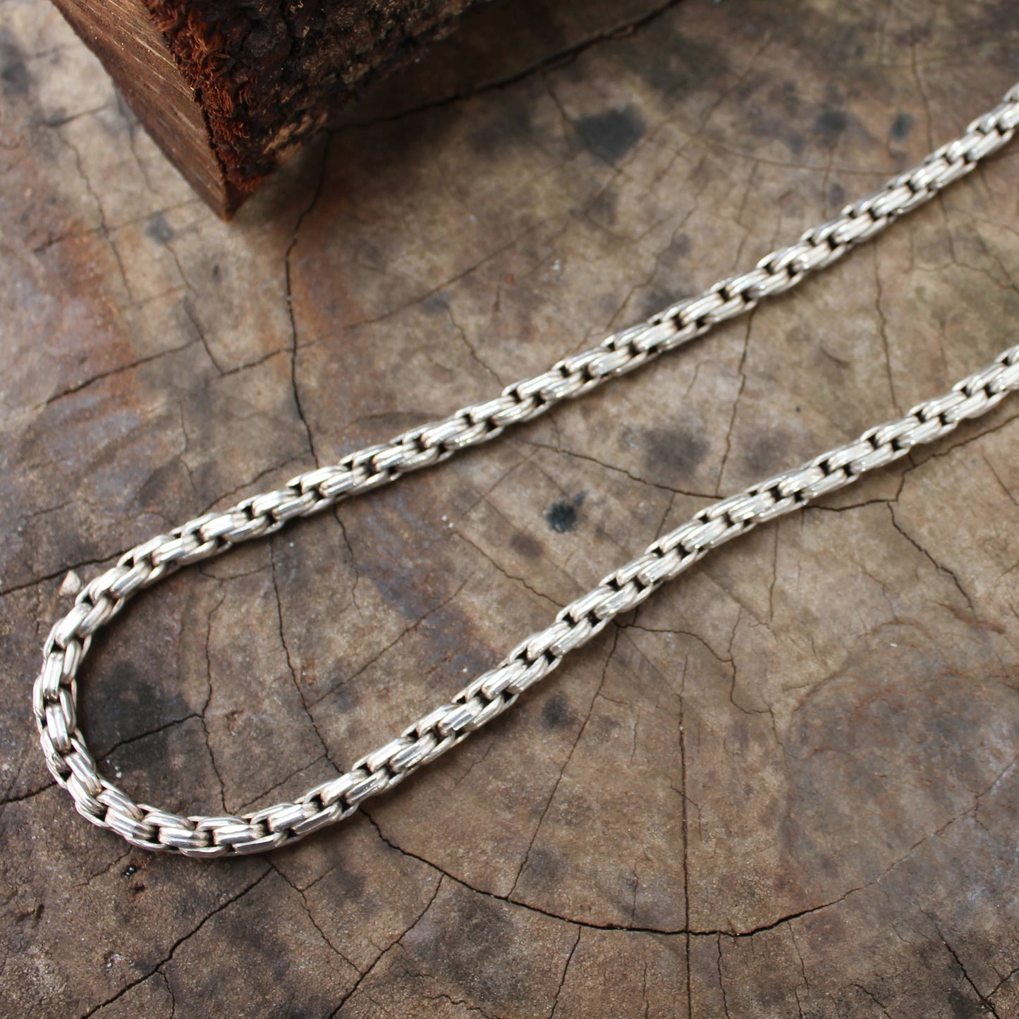 Cadena de plata, colgante en plata modelo cuerda plana - ArenasJewelry