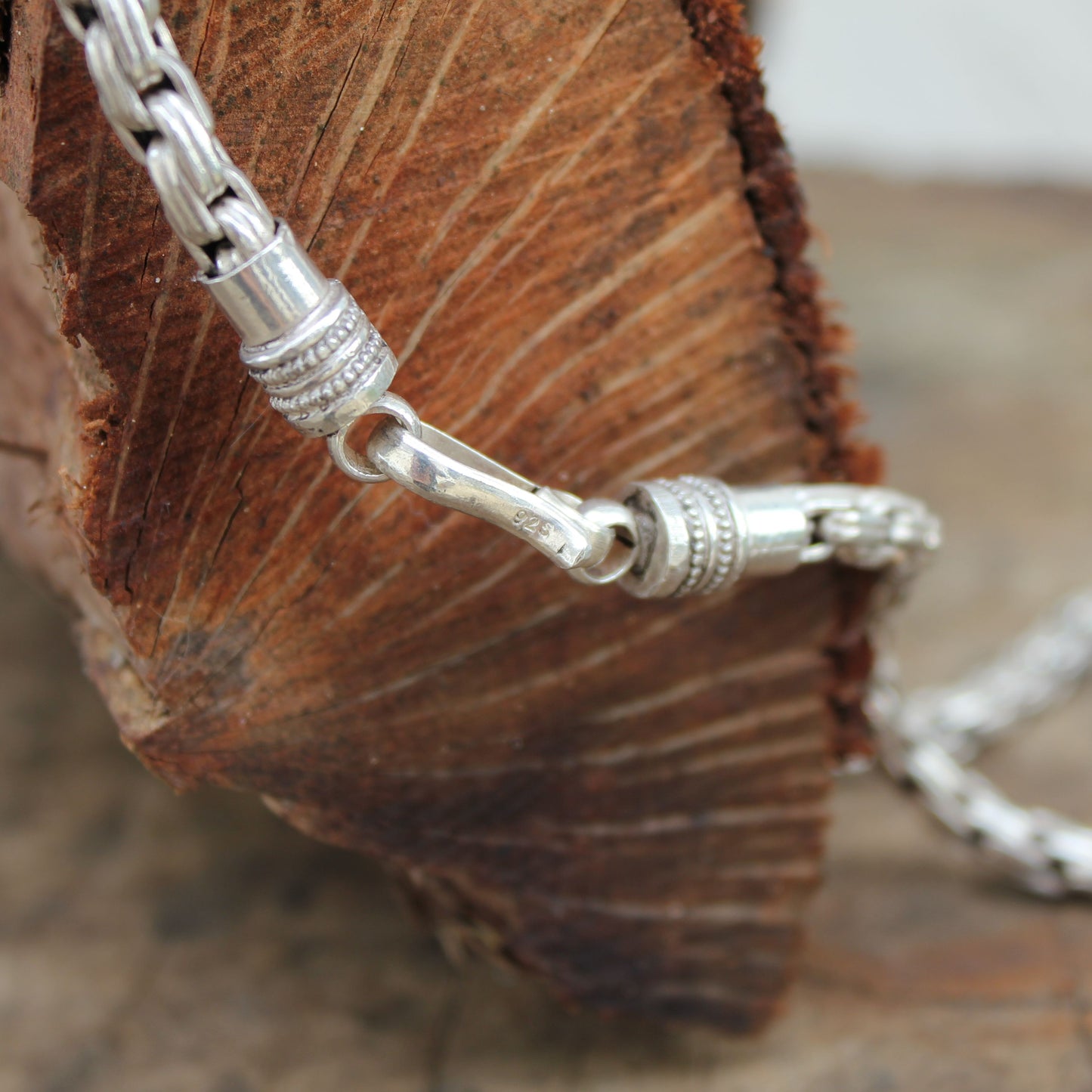 Cadena de plata, colgante en plata modelo cuerda plana - ArenasJewelry