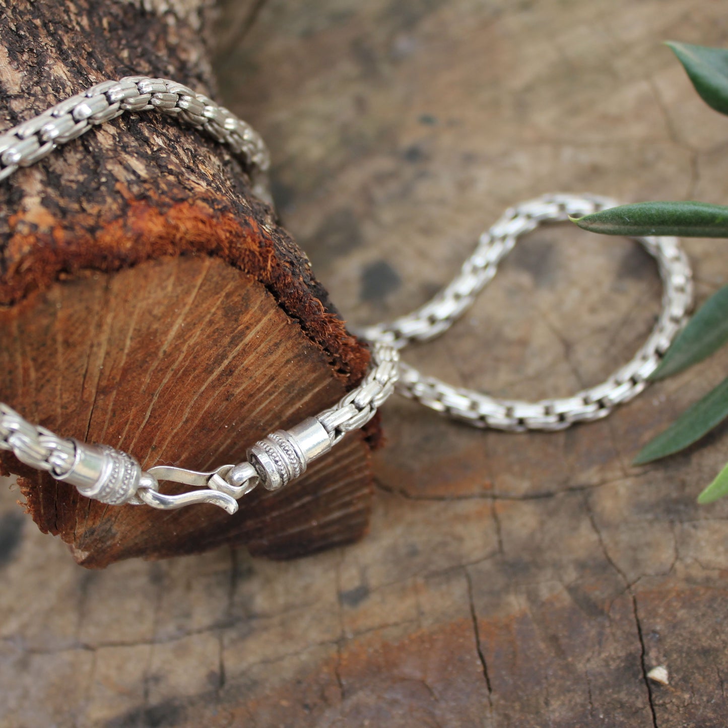 Cadena de plata, colgante en plata modelo cuerda plana - ArenasJewelry