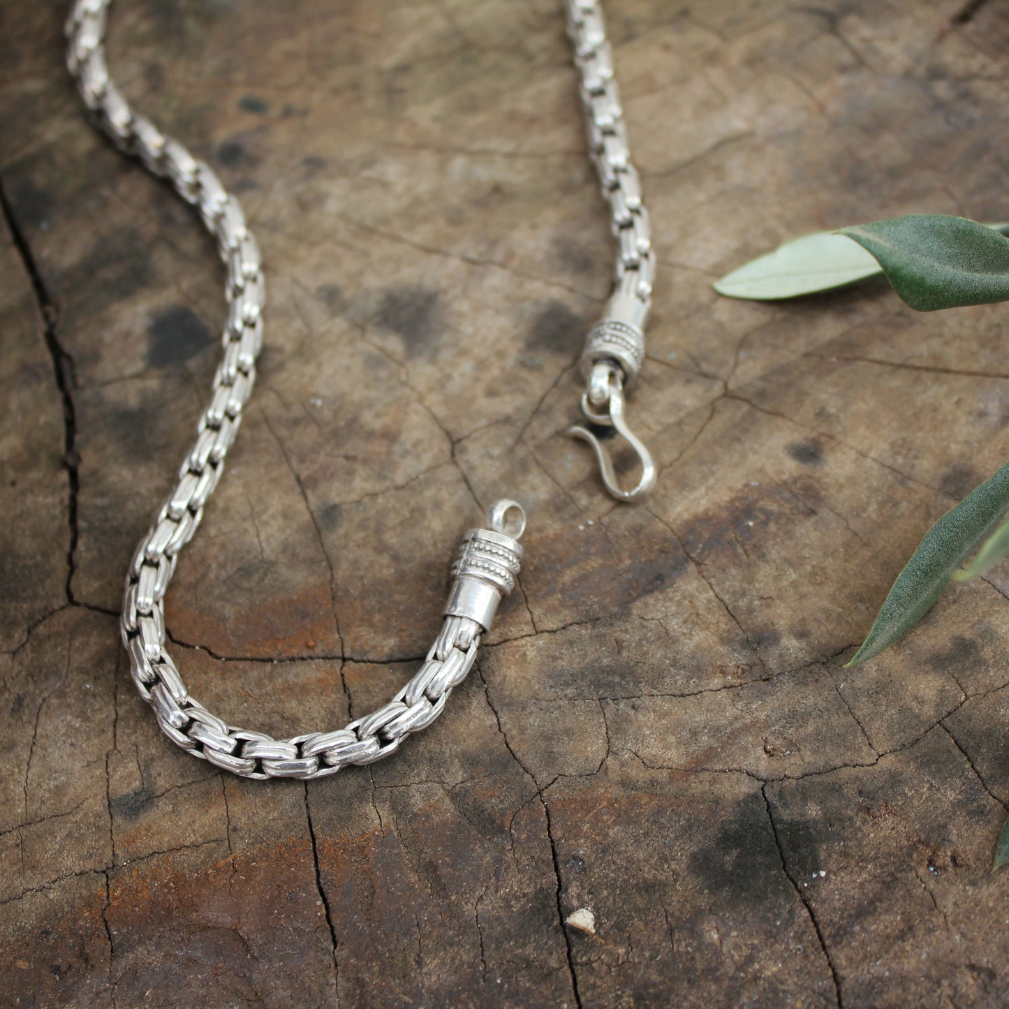 Cadena de plata, colgante en plata modelo cuerda plana - ArenasJewelry