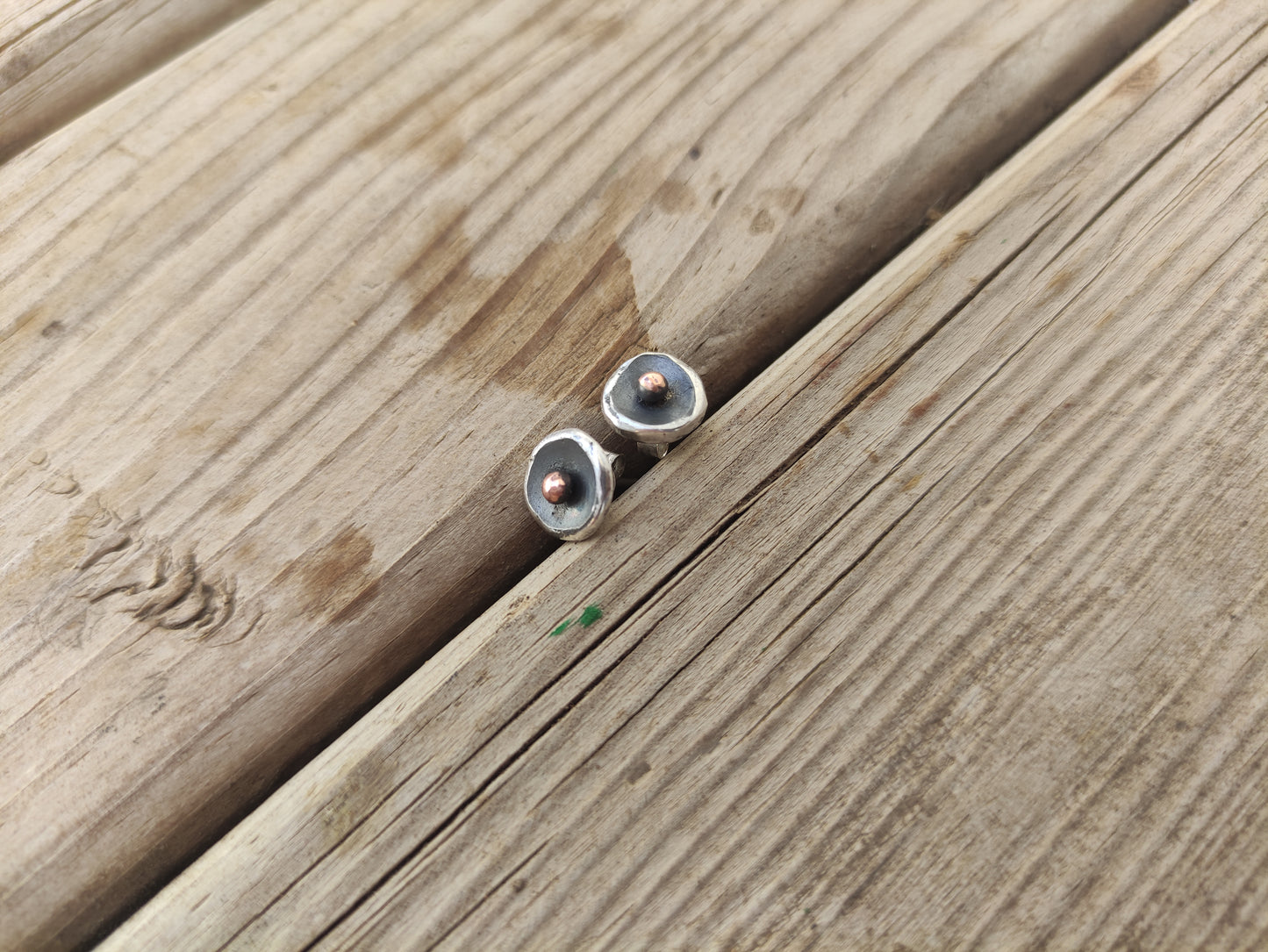 Pendientes Plata Cobre - Pendientes Plata Vieja - ArenasJewelry