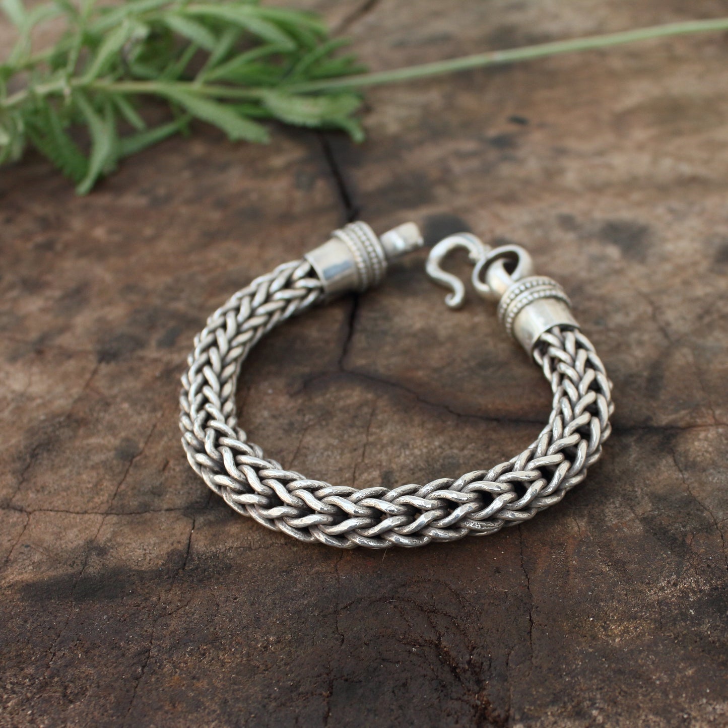 Pulsera de plata de ley 925, modelo cola de zorro redonda | Arenas Jewelry - ArenasJewelry