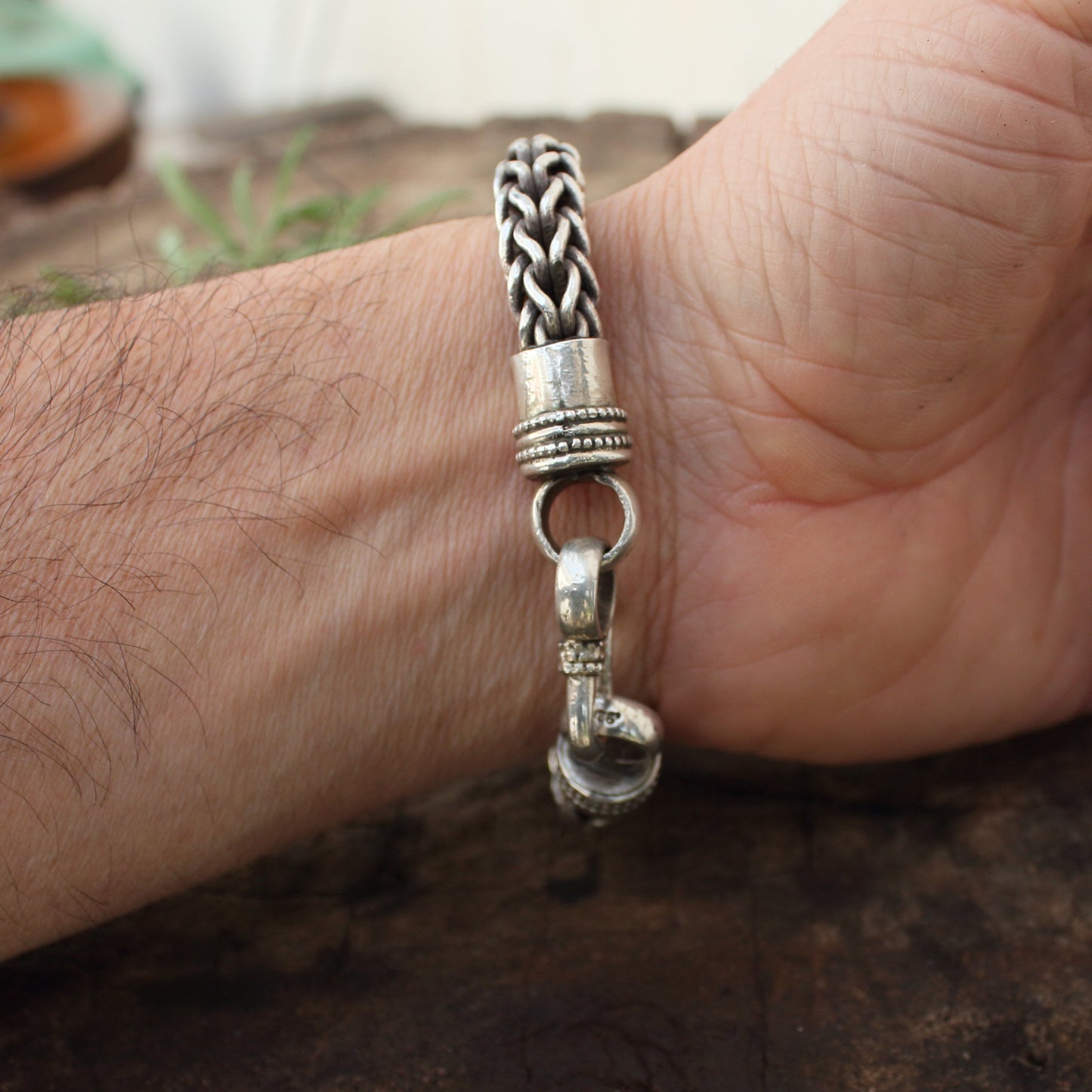 Pulsera de plata de ley 925, modelo cola de zorro redonda | Arenas Jewelry - ArenasJewelry
