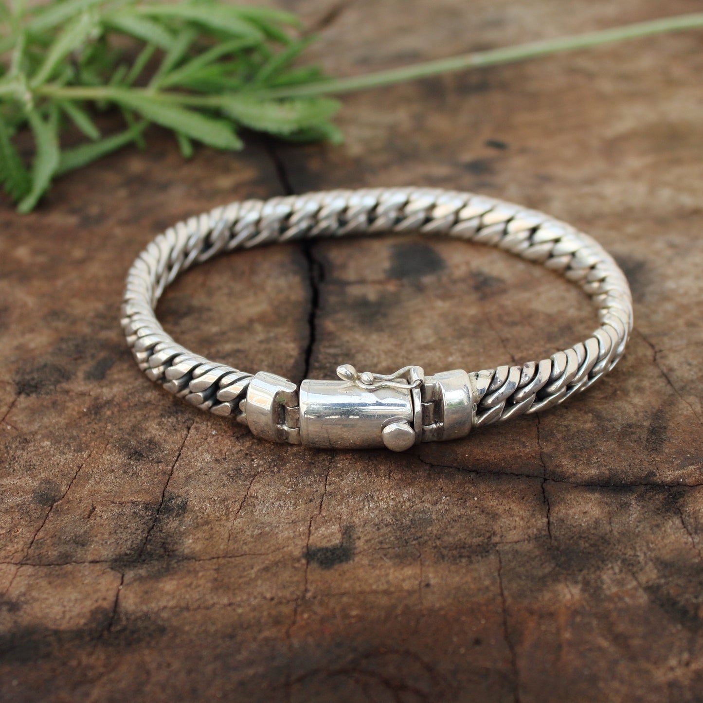 Pulsera de plata de ley 925, Modelo Cubana Doble con cierre | Arenas Jewelry - ArenasJewelry