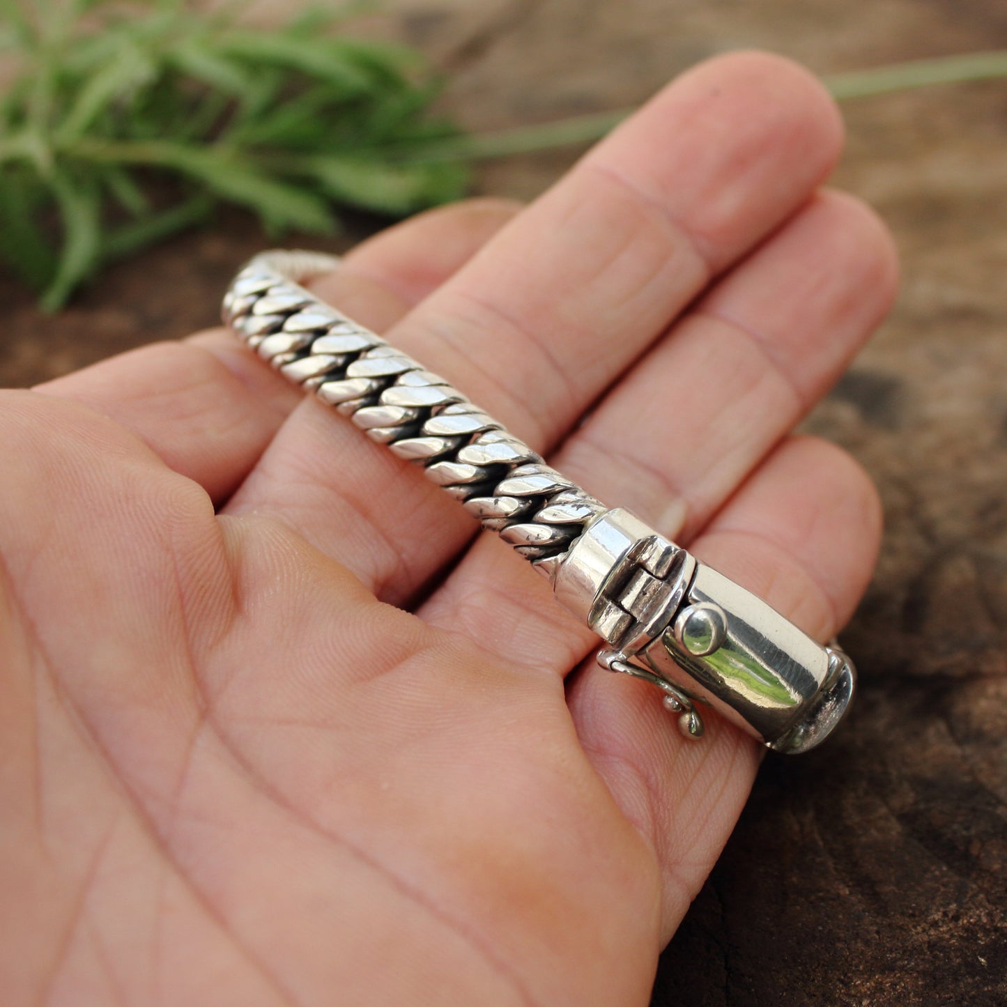 Pulsera de plata de ley 925, Modelo Cubana Doble con cierre | Arenas Jewelry - ArenasJewelry