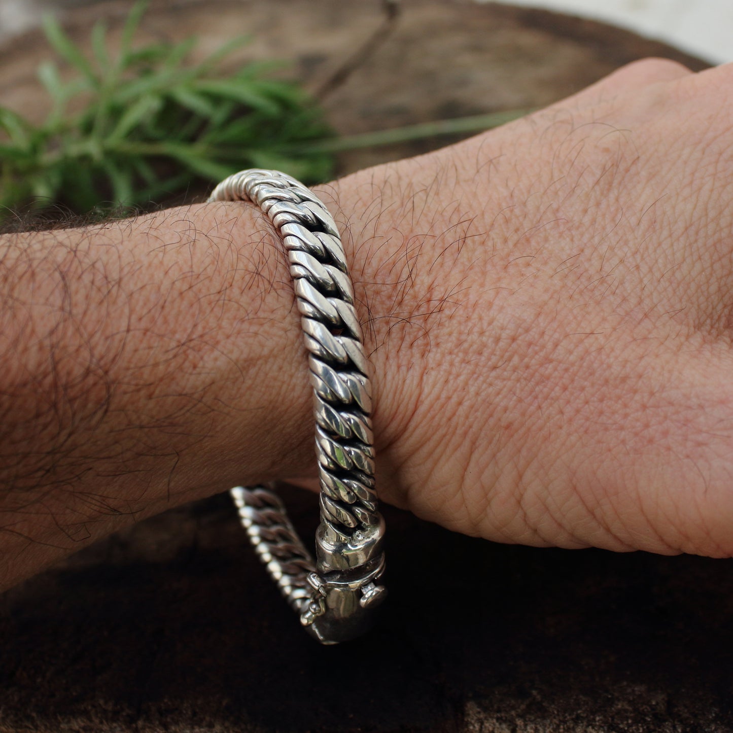 Pulsera de plata de ley 925, Modelo Cubana Doble con cierre | Arenas Jewelry - ArenasJewelry