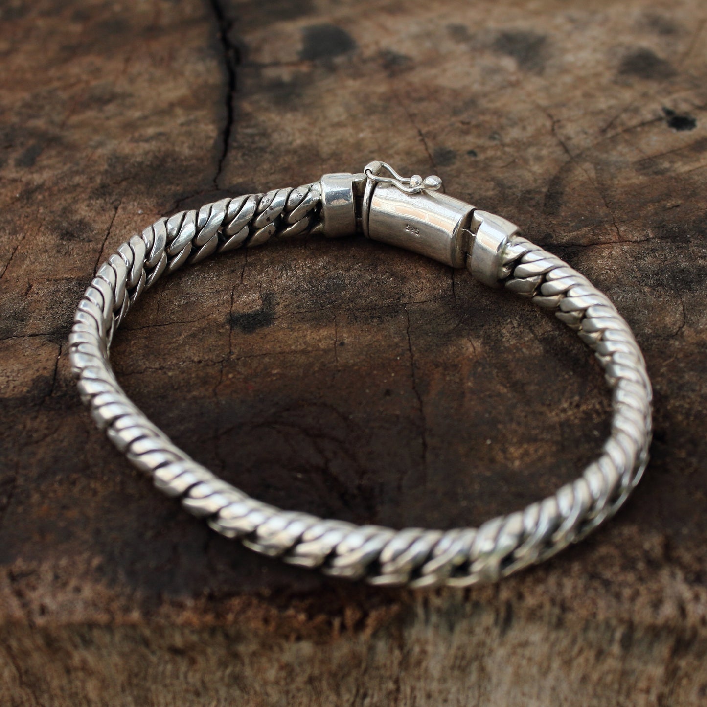 Pulsera de plata de ley 925, Modelo Cubana Doble con cierre | Arenas Jewelry - ArenasJewelry