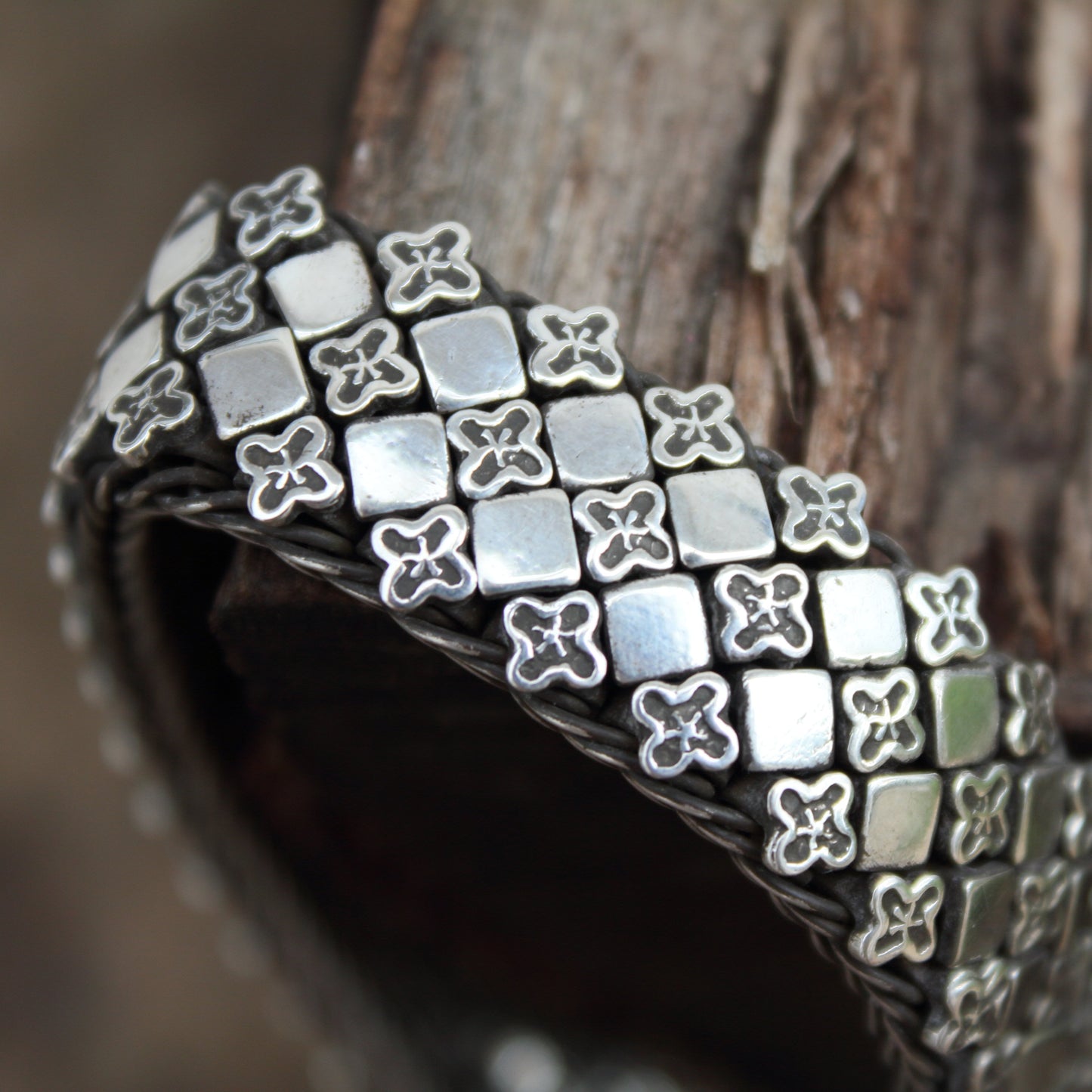 Pulsera de plata de ley 925, modelo rombo 19 cm | pulsera articulada | Arenas Jewelry - ArenasJewelry
