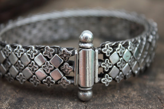 Pulsera de plata de ley 925, modelo rombo 19 cm | pulsera articulada | Arenas Jewelry - ArenasJewelry