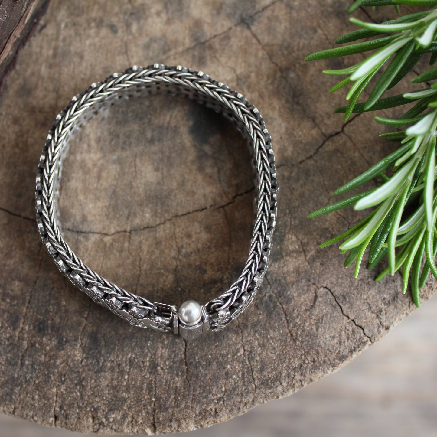 Pulsera de plata de ley 925, modelo rombo 19 cm | pulsera articulada | Arenas Jewelry - ArenasJewelry