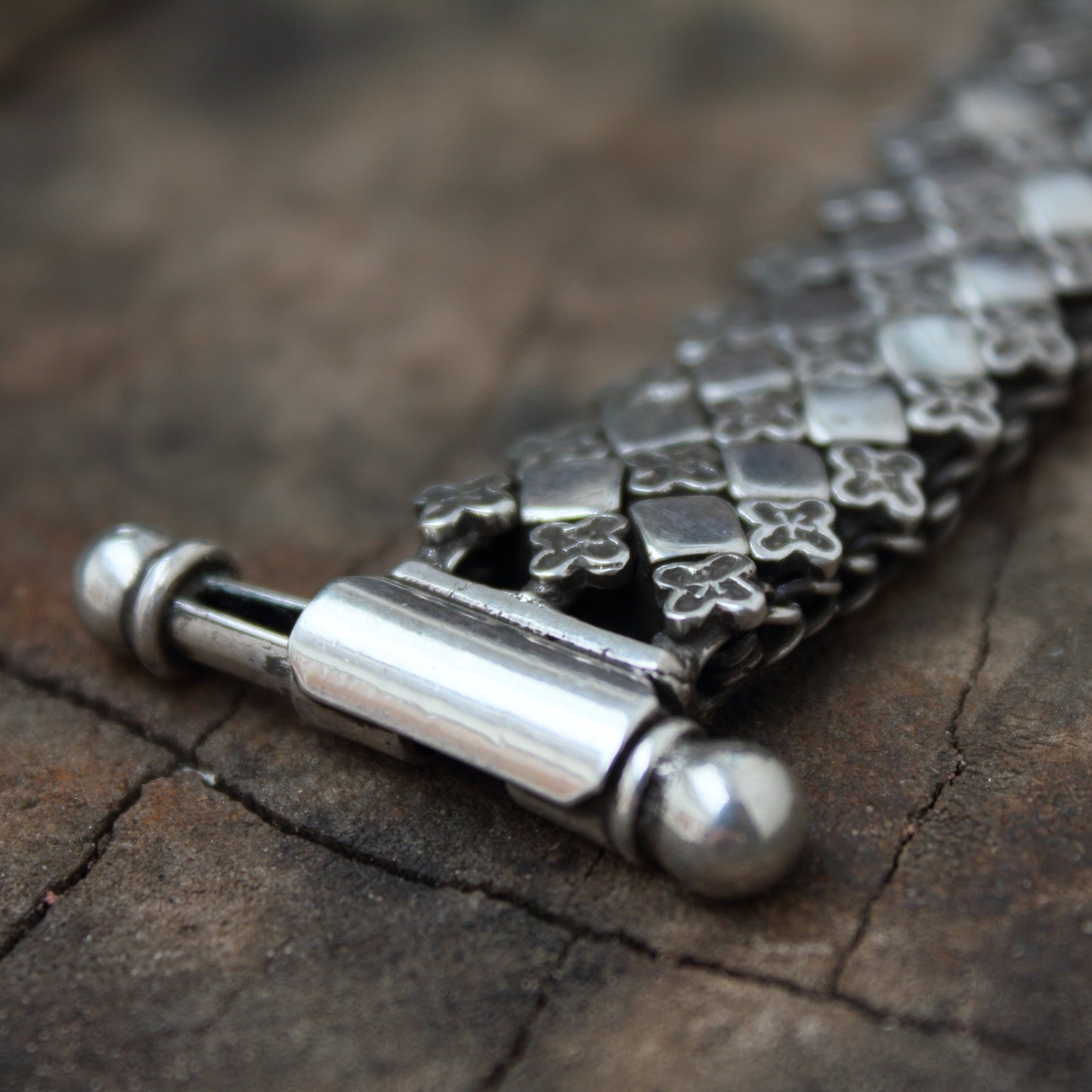 Pulsera de plata de ley 925, modelo rombo 19 cm | pulsera articulada | Arenas Jewelry - ArenasJewelry