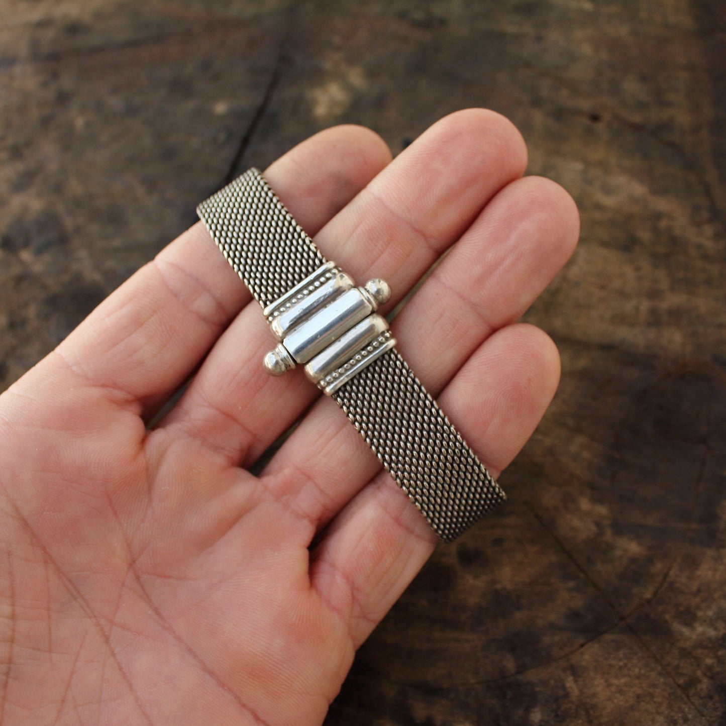 Pulsera Malla de Plata de Ley de 18.5 cm | Arenas Jewelry - ArenasJewelry