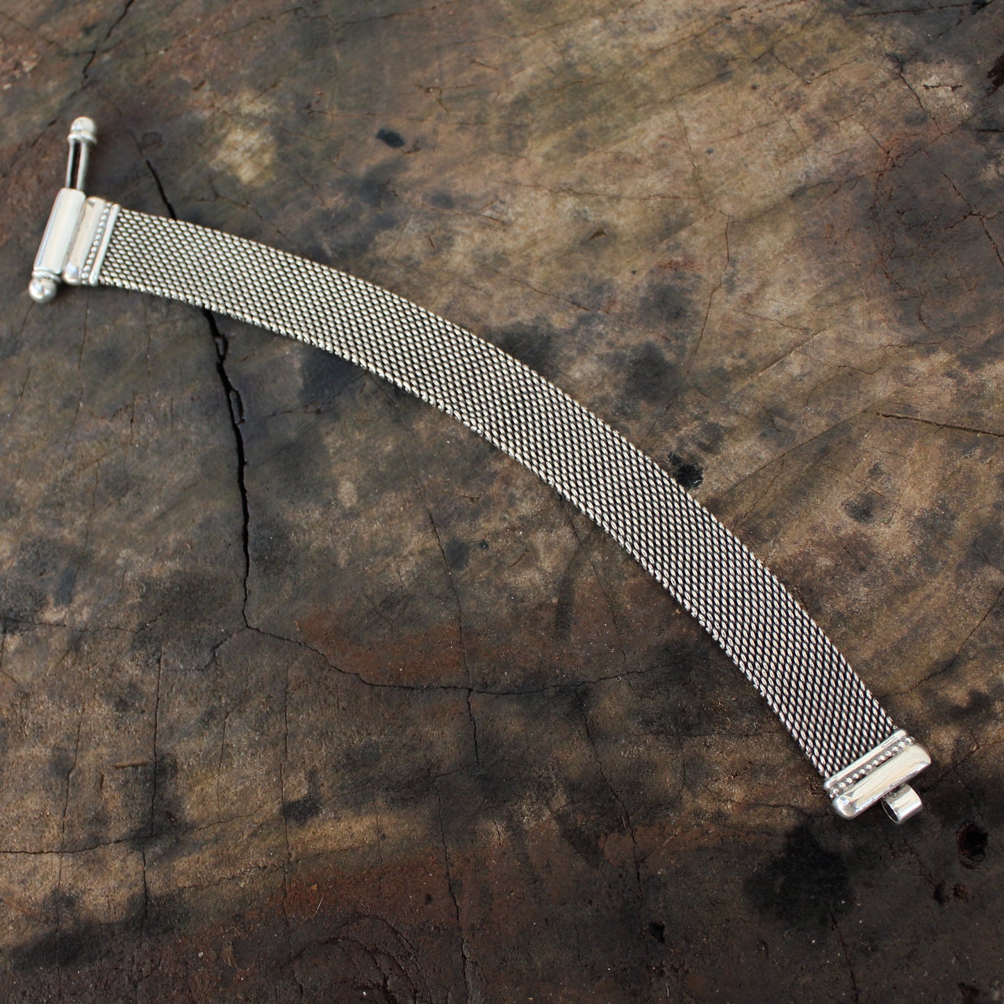 Pulsera Malla de Plata de Ley de 18.5 cm | Arenas Jewelry - ArenasJewelry