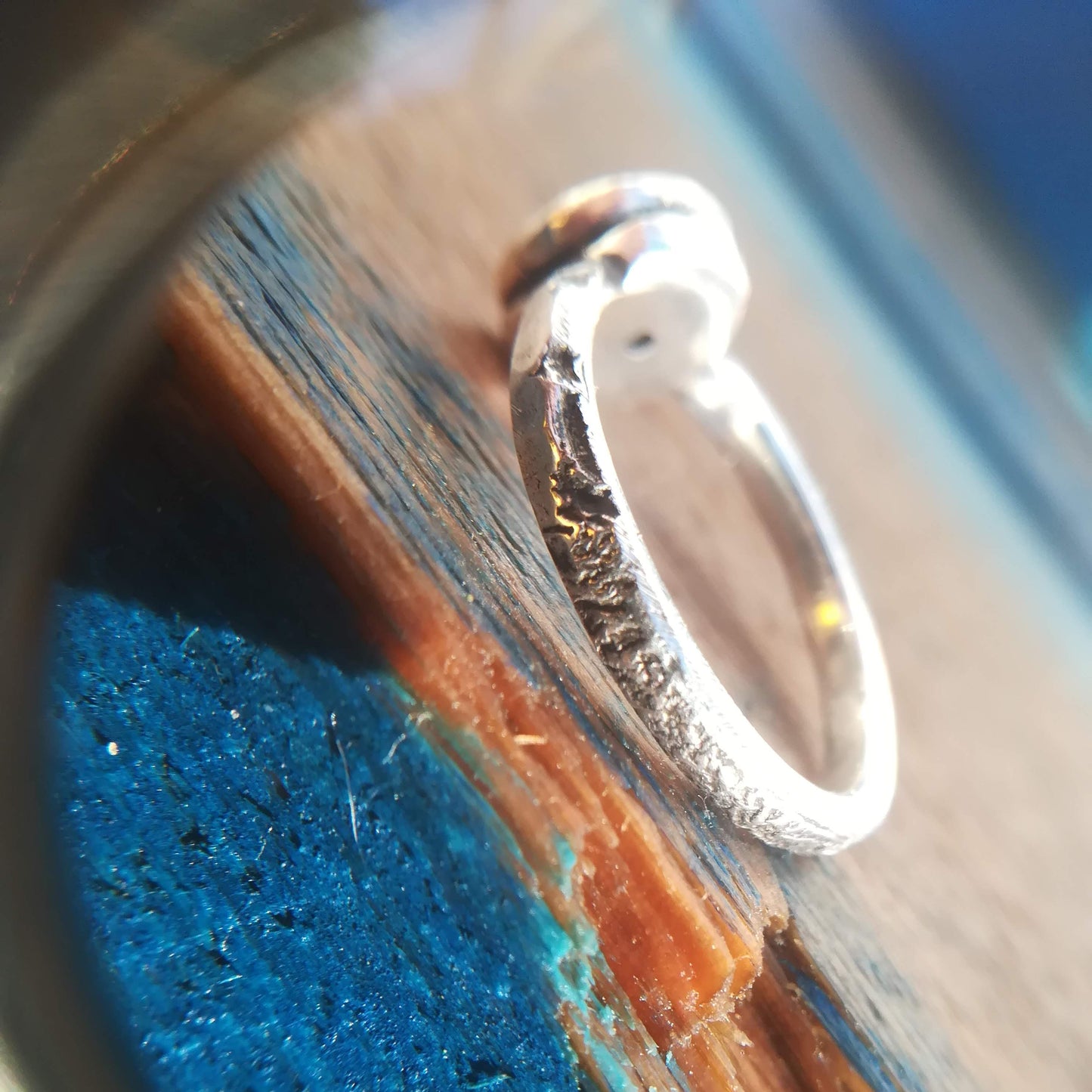 Anillo de Aguamarina y Plata de Ley | Hecho a Mano Talla 18 (8 1/2US) - ArenasJewelry