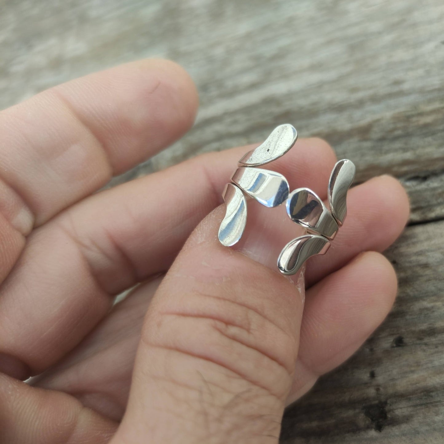 Anillo de Plata modelo Hojas Talla 15 - ArenasJewelry