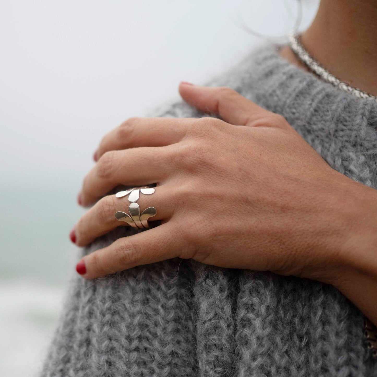 Anillo de Plata modelo Hojas Talla 15 - ArenasJewelry