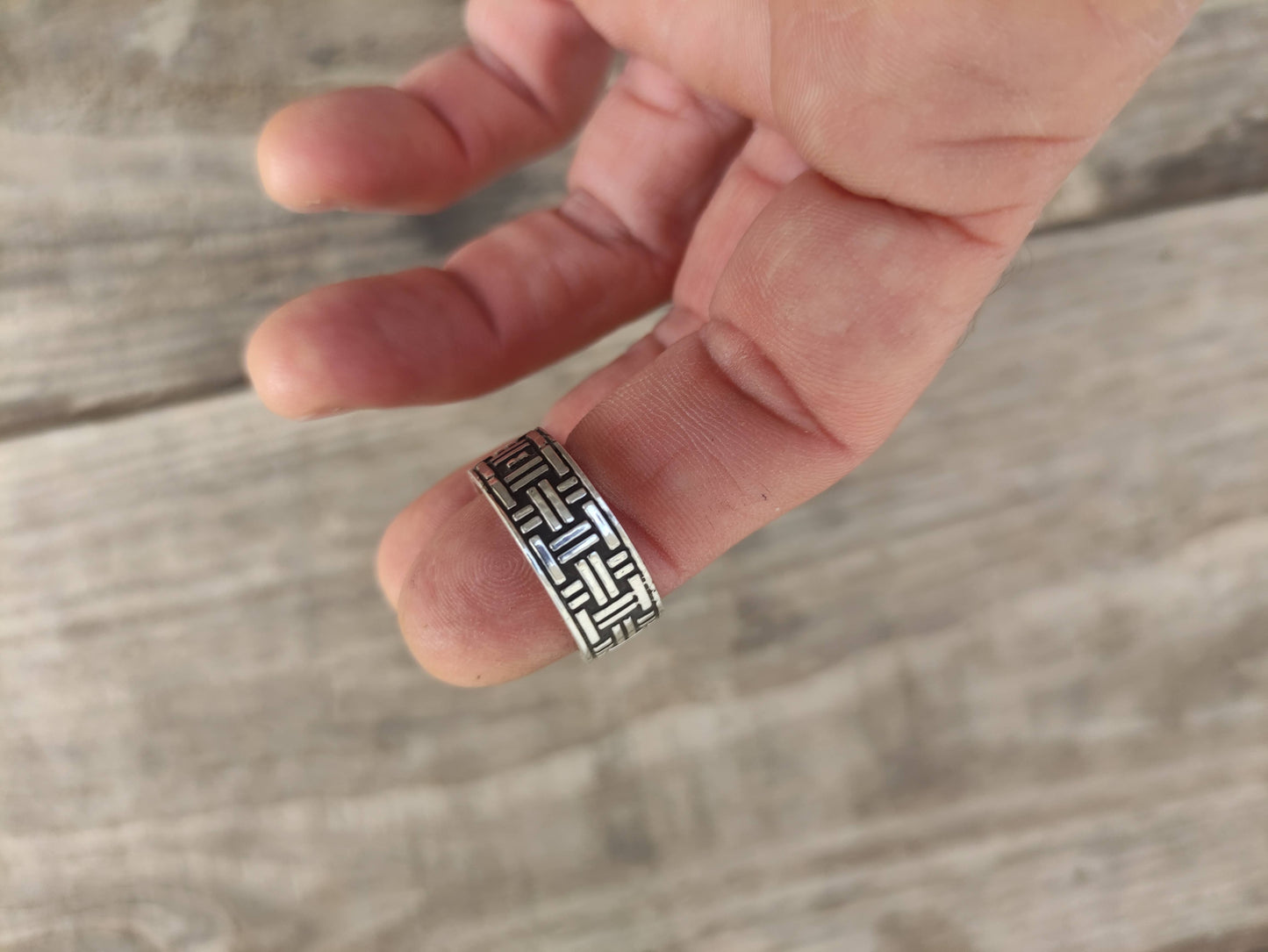 Anillo de Plata Masculino Talla 25 modelo entrecruzado - ArenasJewelry