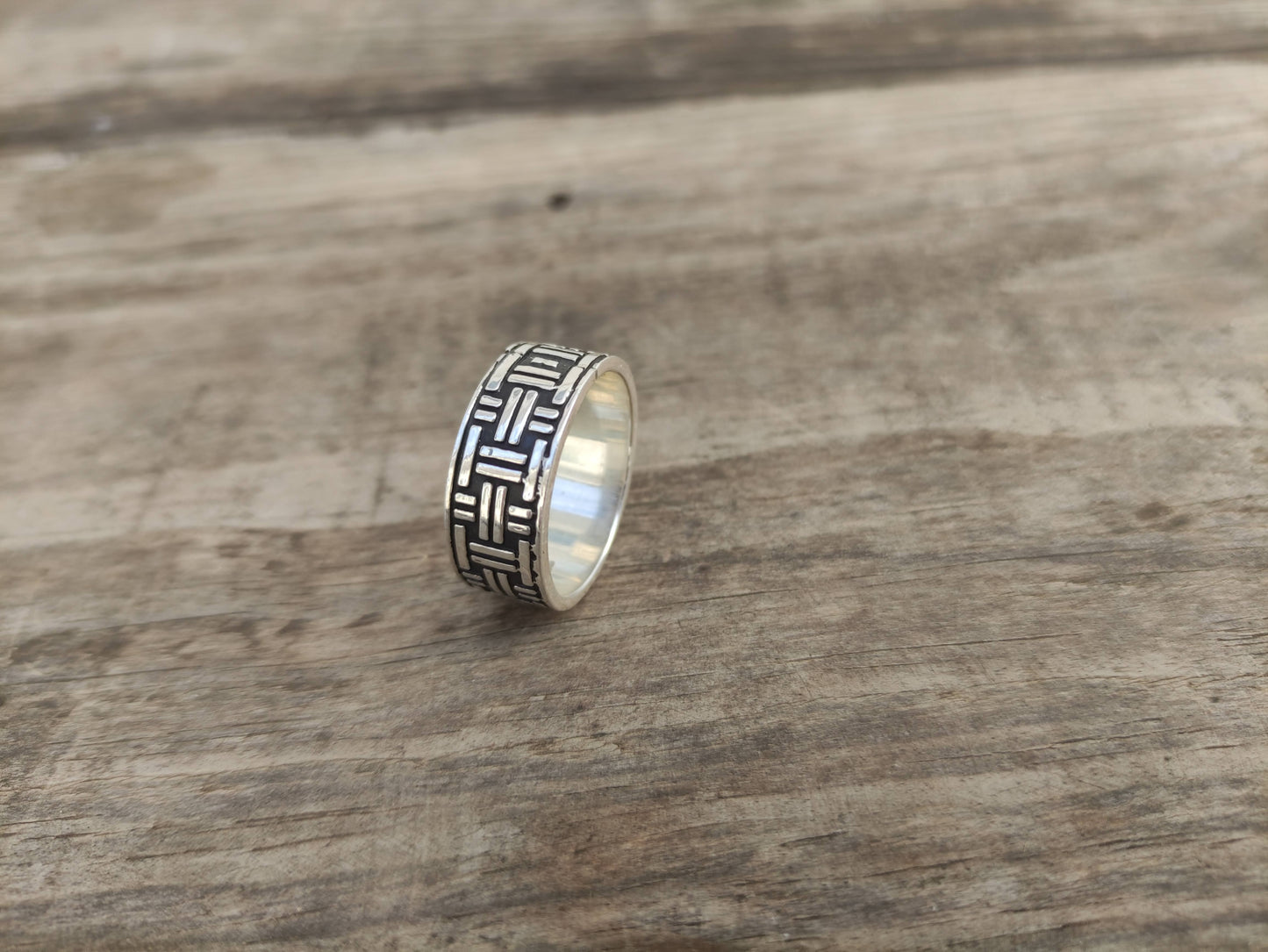 Anillo de Plata Masculino Talla 25 modelo entrecruzado - ArenasJewelry