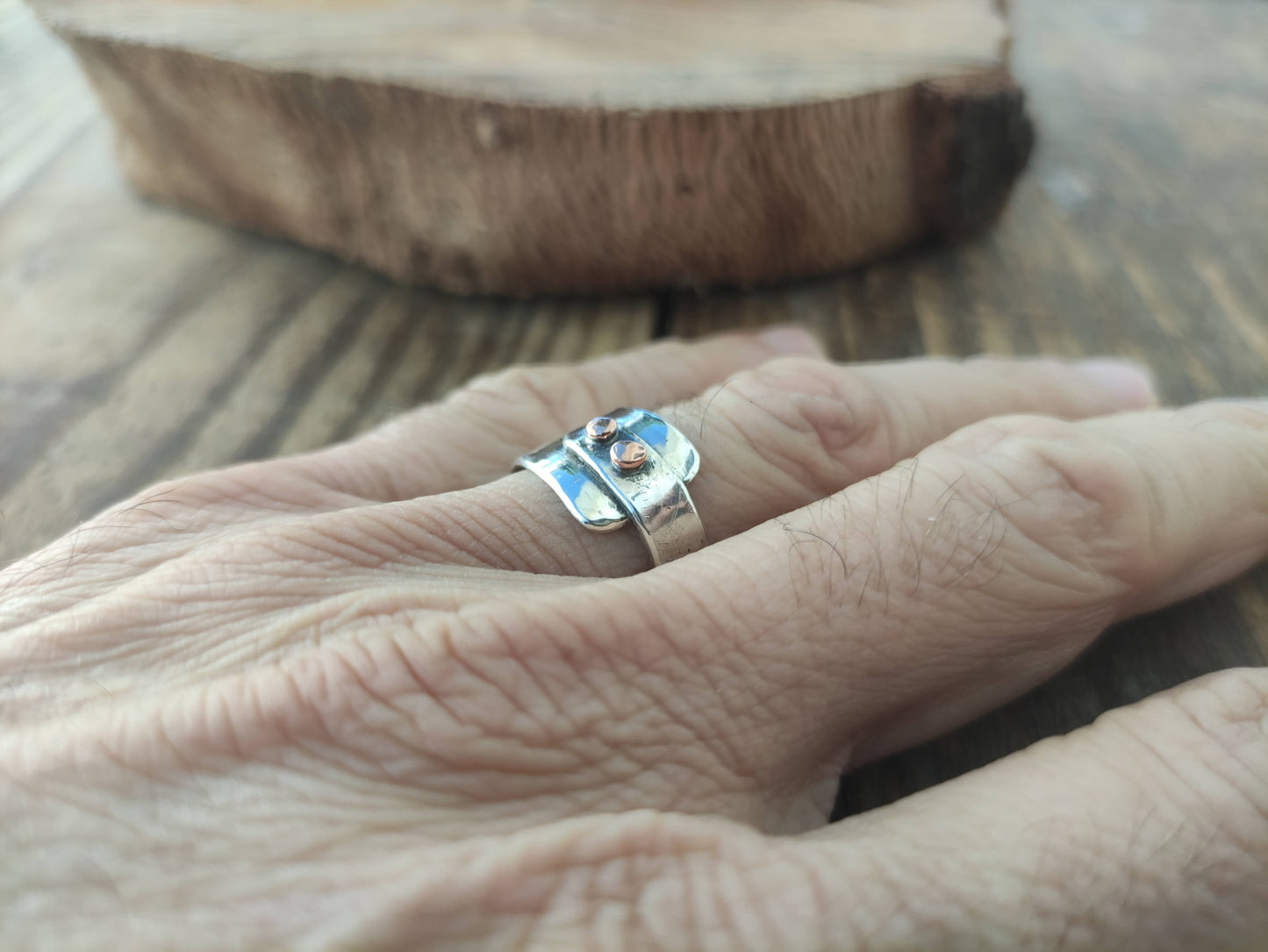 Anillo de Plata y Cobre II Texturizado | Hecho a medida - ArenasJewelry