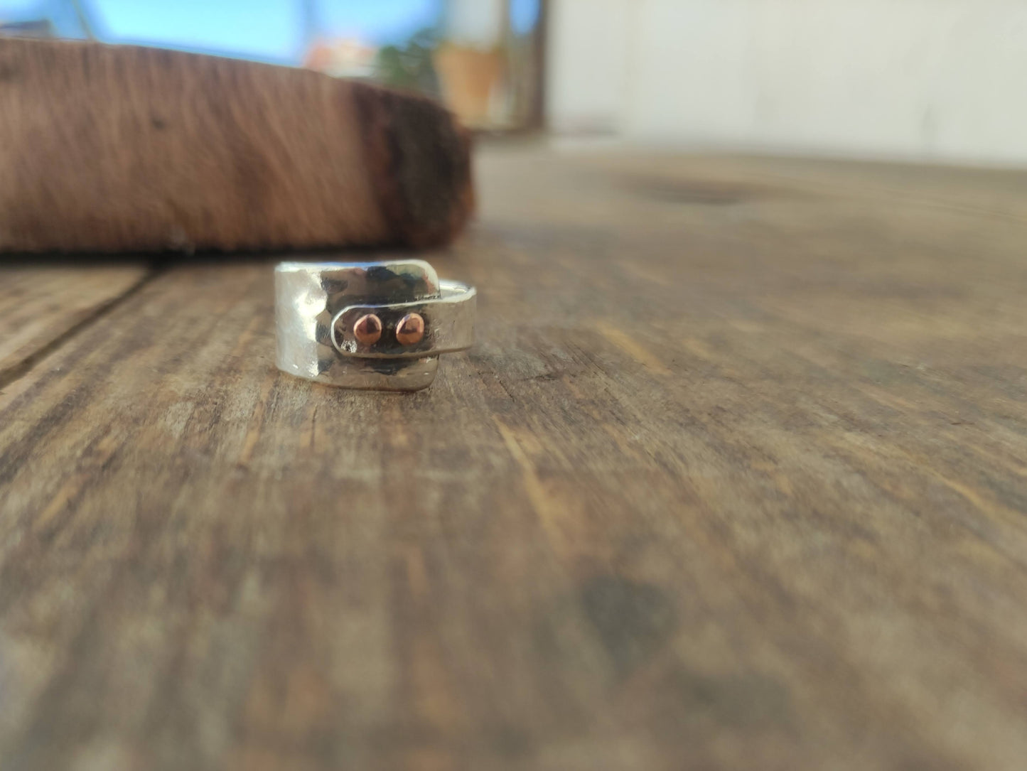 Anillo de Plata y Cobre II Texturizado | Hecho a medida - ArenasJewelry