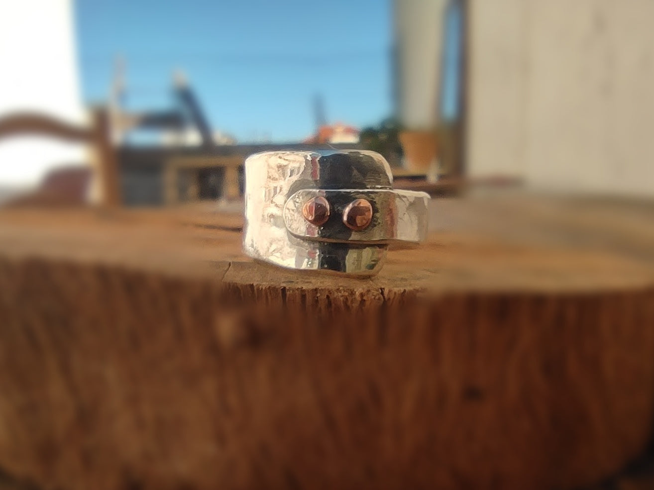 Anillo de Plata y Cobre II Texturizado | Hecho a medida - ArenasJewelry
