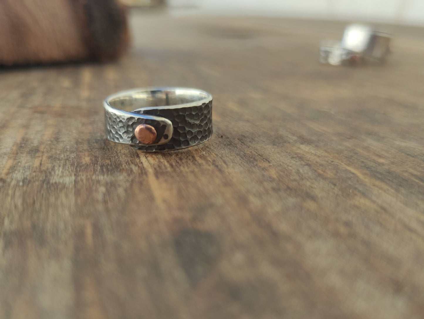 Anillo de Plata Envejecida y Cobre III Texturizado | Hecho a medida - ArenasJewelry