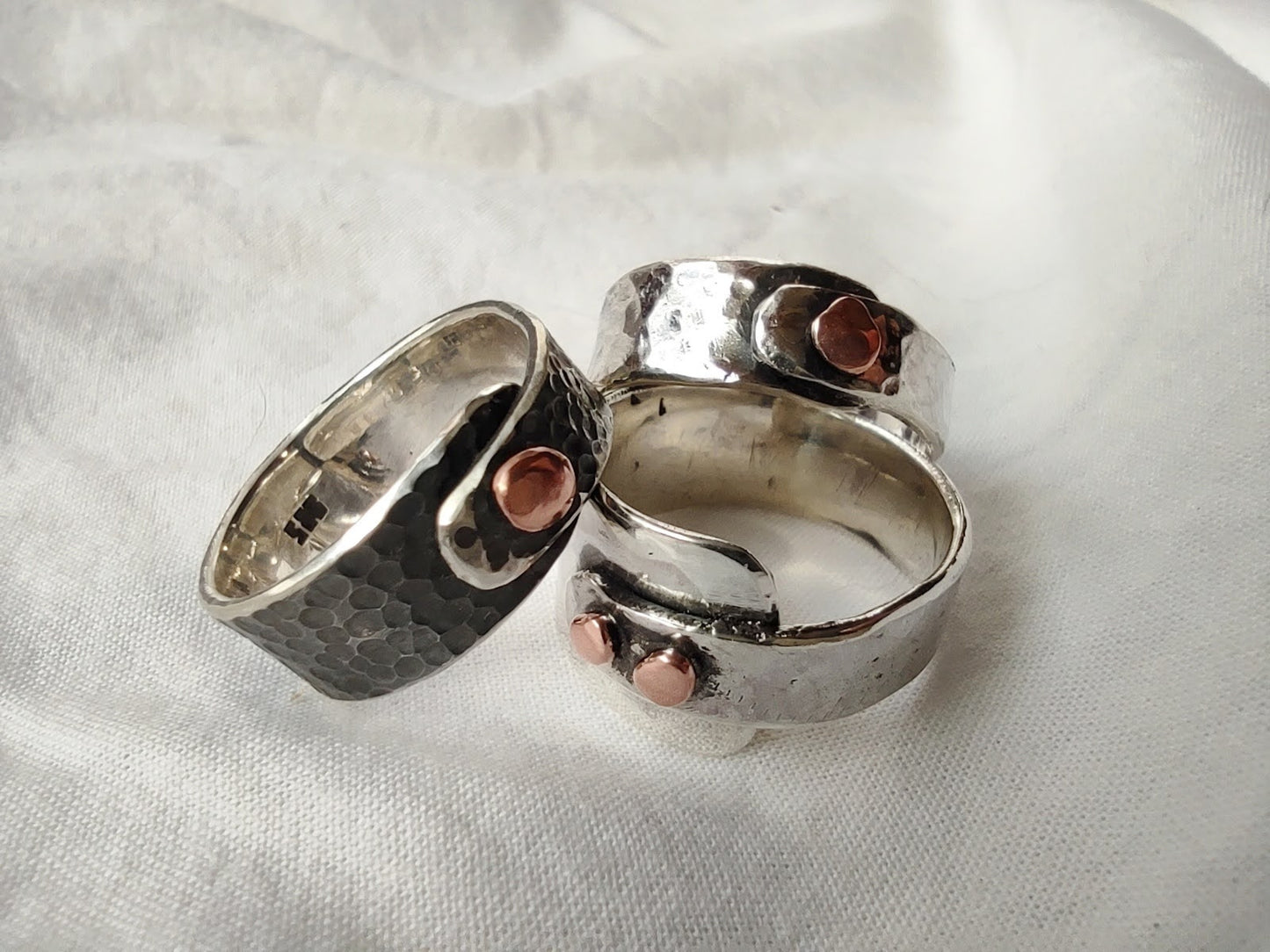 Anillo de Plata Envejecida y Cobre III Texturizado | Hecho a medida - ArenasJewelry