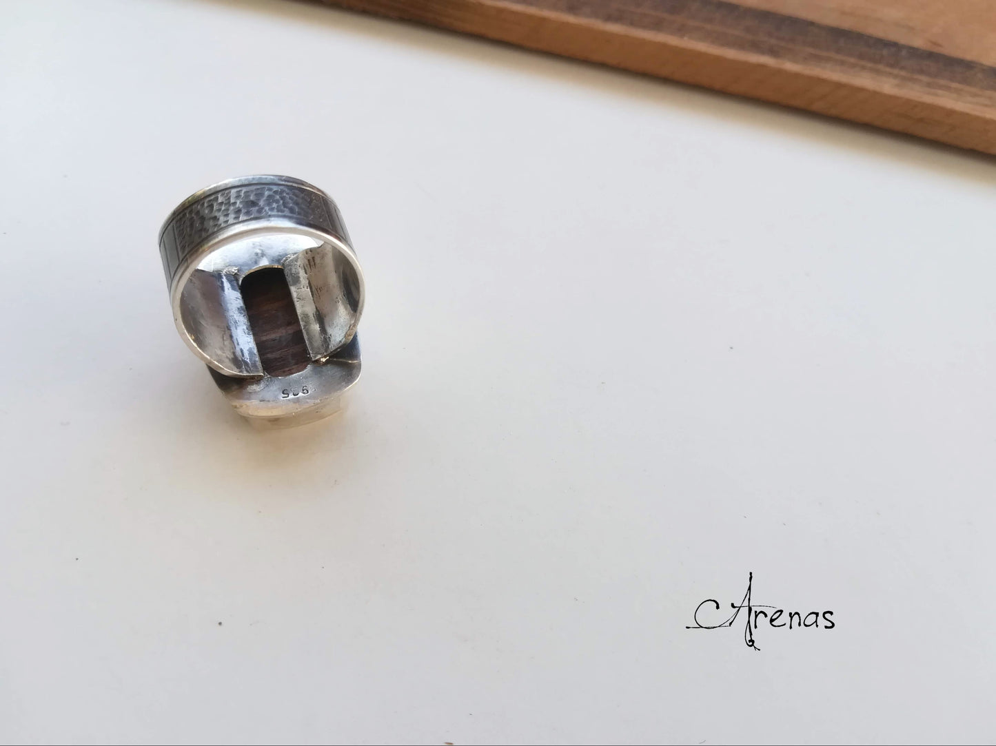 Anillo Plata de Ley y Madera Muicaratiara nº 15 - ArenasJewelry