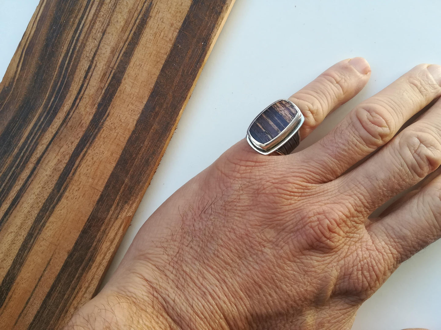 Anillo Plata de Ley y Madera Muicaratiara nº 15 - ArenasJewelry