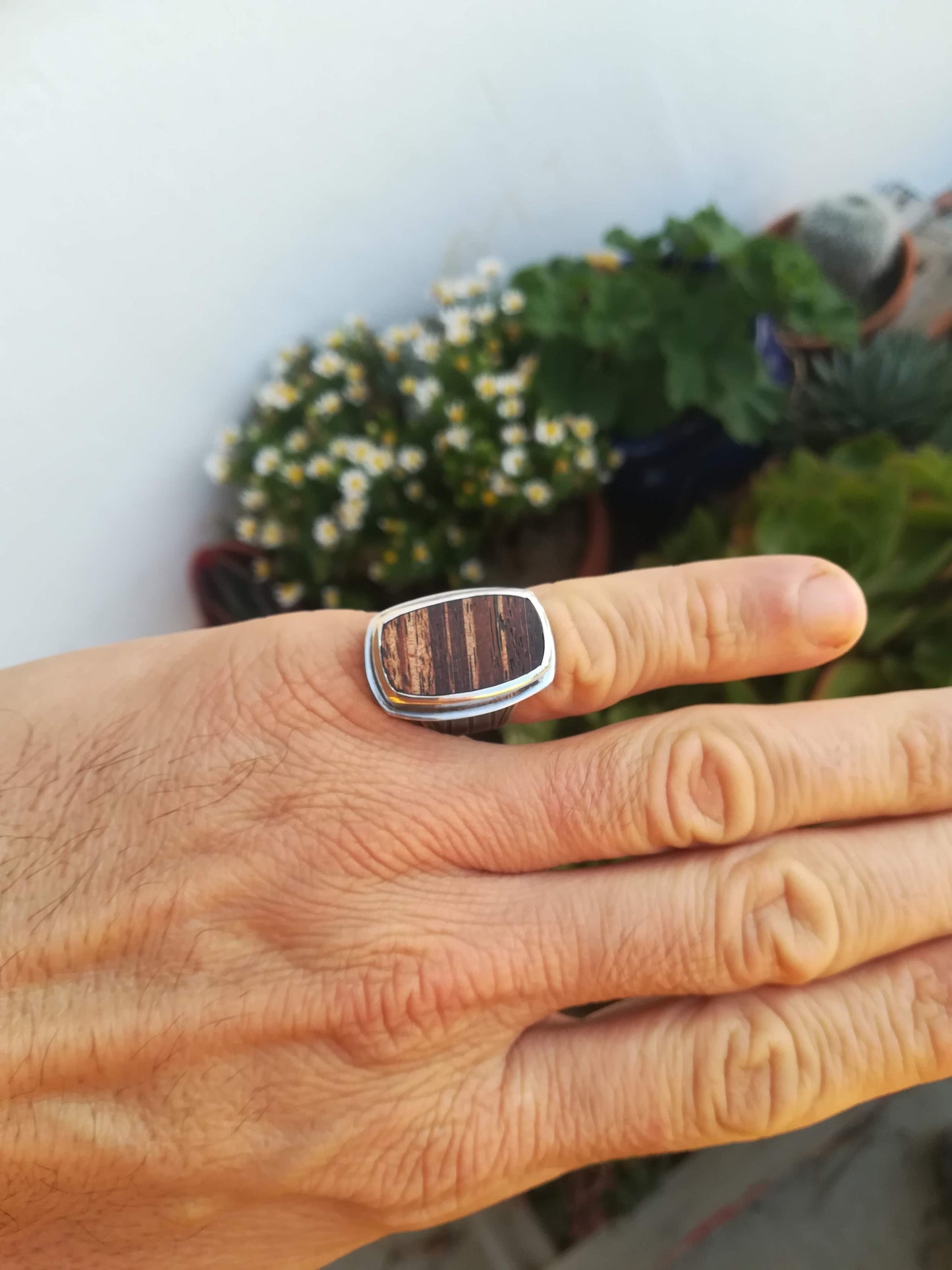 Anillo Plata de Ley y Madera Muicaratiara nº 15 - ArenasJewelry
