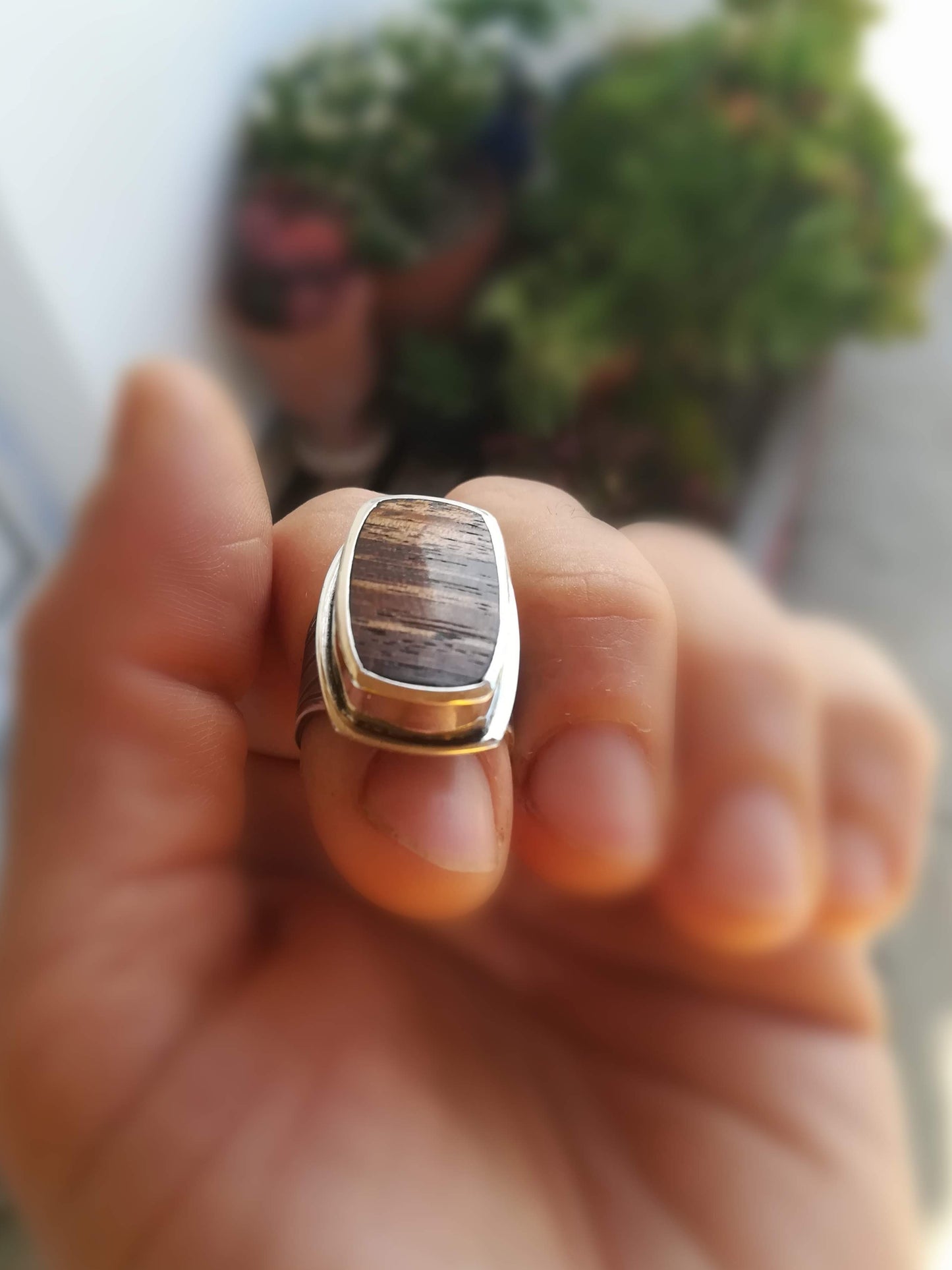 Anillo Plata de Ley y Madera Muicaratiara nº 15 - ArenasJewelry
