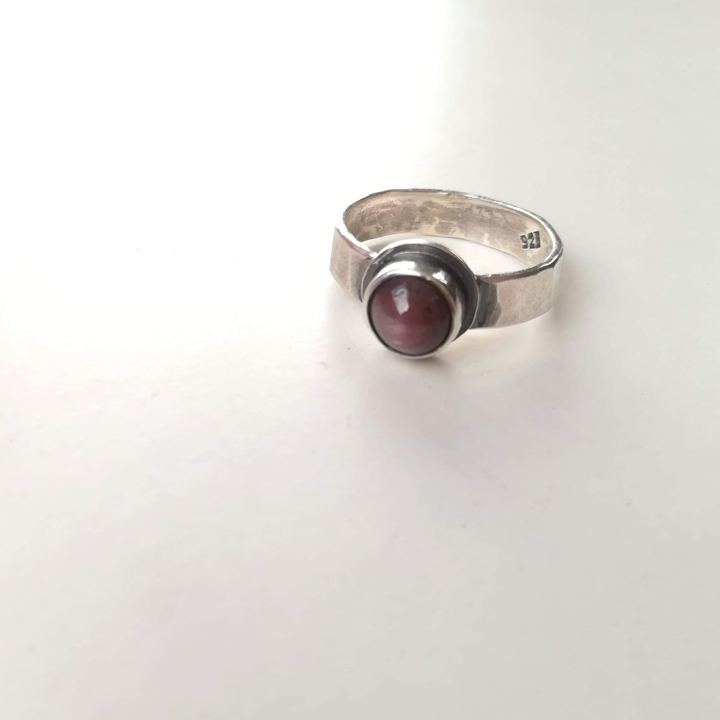 Anillo de Rubí estrella y Plata de Ley | Hecho a Mano Talla 15 (7 1/2US) - ArenasJewelry