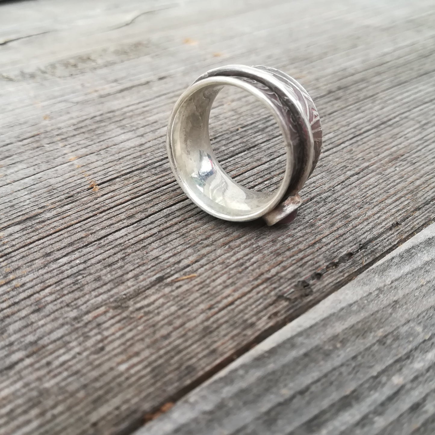 Anillo Giratorio Rubí Estrella y Plata de Ley - Talla 19 - ArenasJewelry