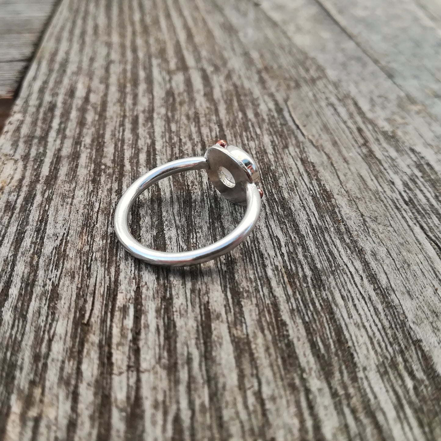 Anillo de Cuarzo Rutilado y Plata de Ley | Hecho a Mano Talla 14 - ArenasJewelry