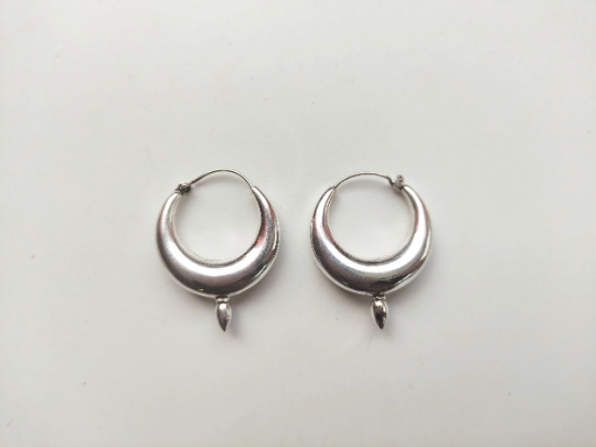 Aros de Plata - Aros Gipsy 30mm Pico Liso - ArenasJewelry
