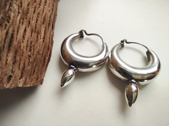 Aros de Plata - Aros Gipsy 20mm Liso - ArenasJewelry