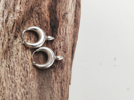 Aros de Plata - Aros Gipsy 20mm Liso - ArenasJewelry