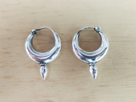 Aros de Plata - Aros Gipsy 20mm Liso - ArenasJewelry