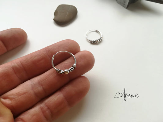 Aros de Plata 18mm - Argollas de Plata Bali - ArenasJewelry