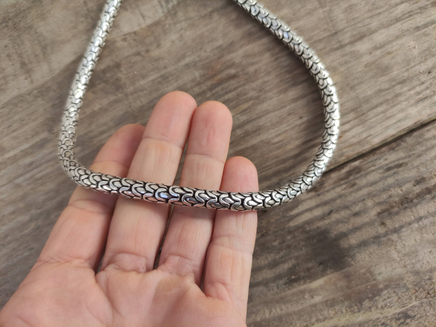Cadena de Plata Escamas 46cm - ArenasJewelry