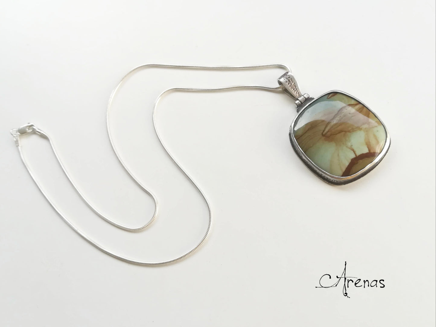 Colgante Samsonite Rectangular y Plata de Ley con Salamandra calada - ArenasJewelry