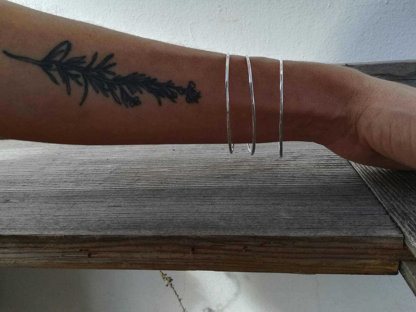 Set de Pulseras de Plata de Ley - Brazaletes Rígidos - ArenasJewelry